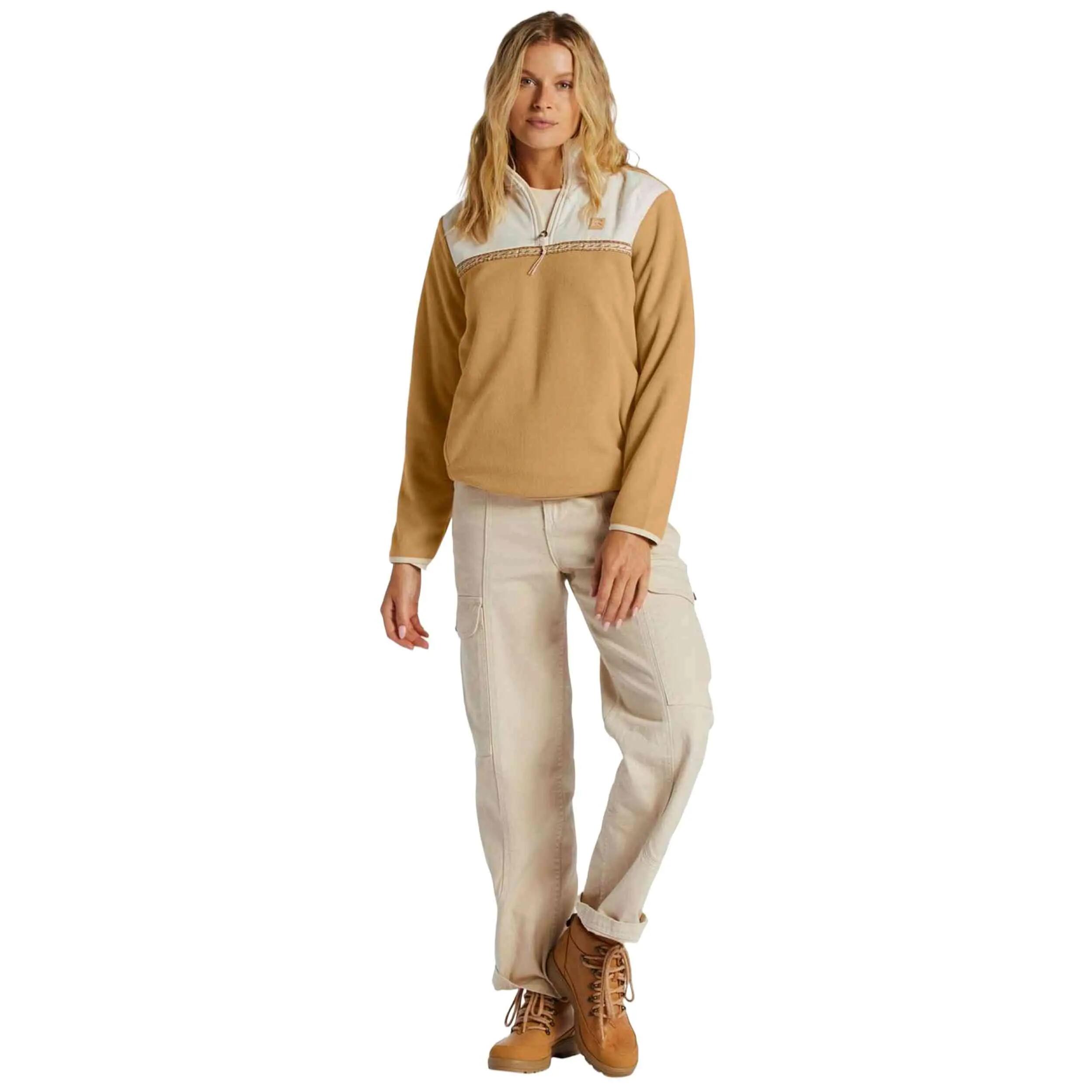 Sweater Billabong model Boundary Lite Half Zip "Beige" voor vrouwen 3/4
