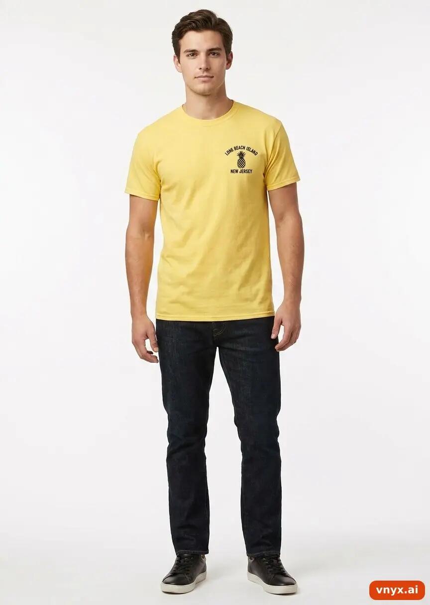 Second Life - Vintage Gildan Yellow T-Shirts Men M 2/5