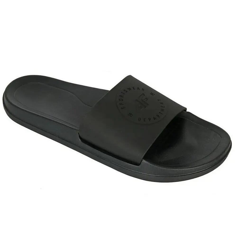 Mens Logo Flip Flops (Black) 4/4