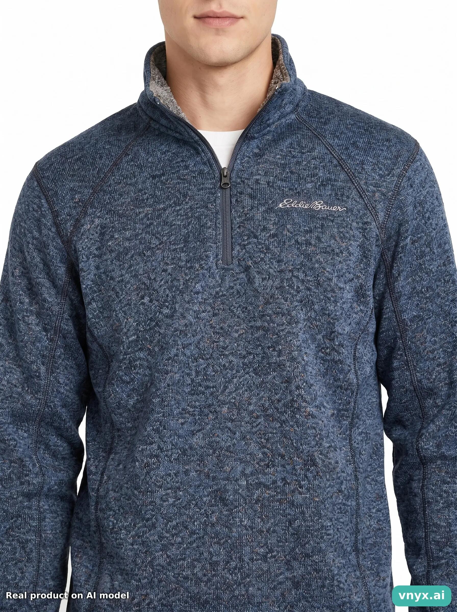 Second Life - Vintage Eddie Bauer Blue Fleece Pullover Men S 5/5