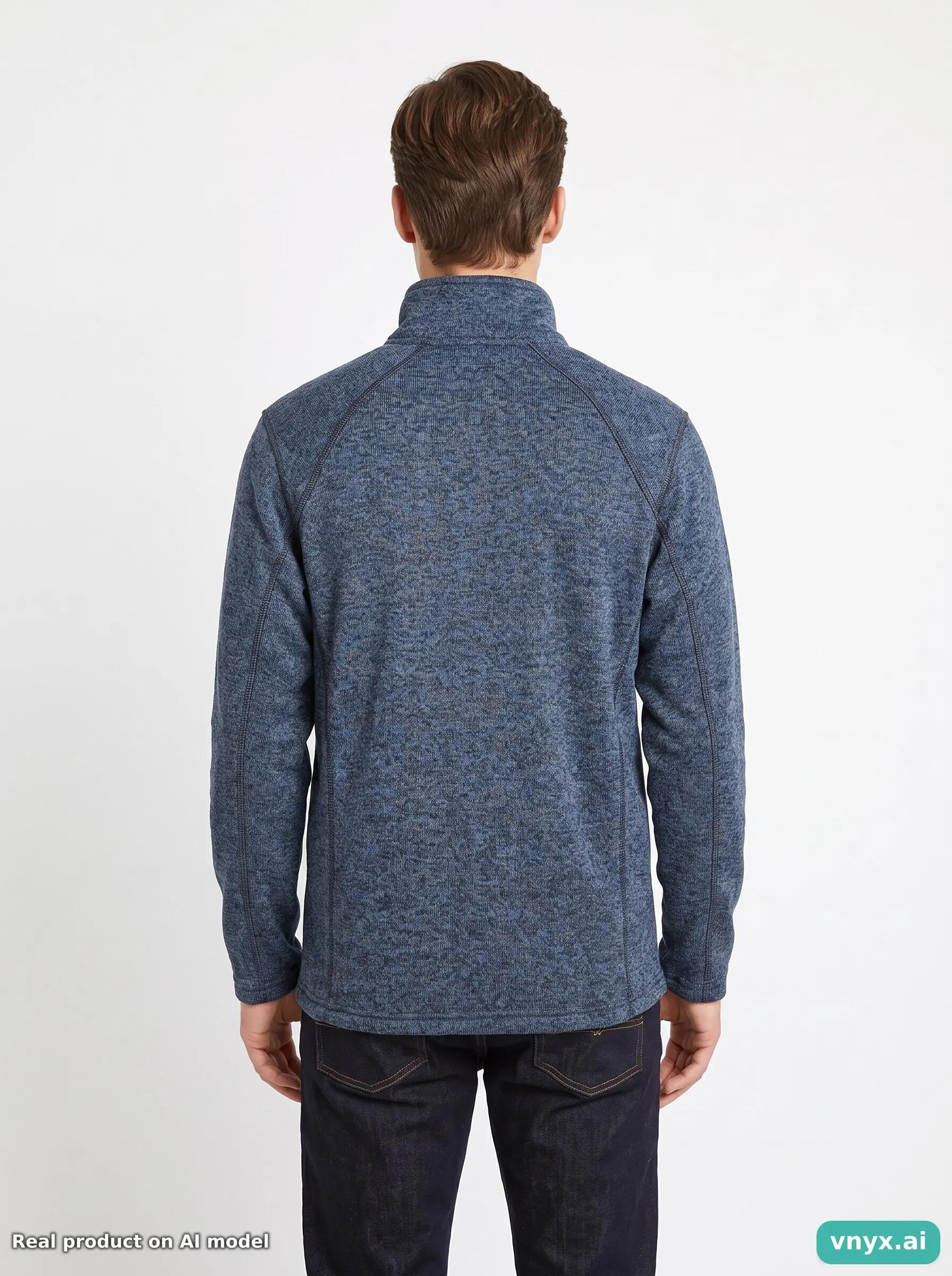 Second Life - Vintage Eddie Bauer Blue Fleece Pullover Men S 4/5