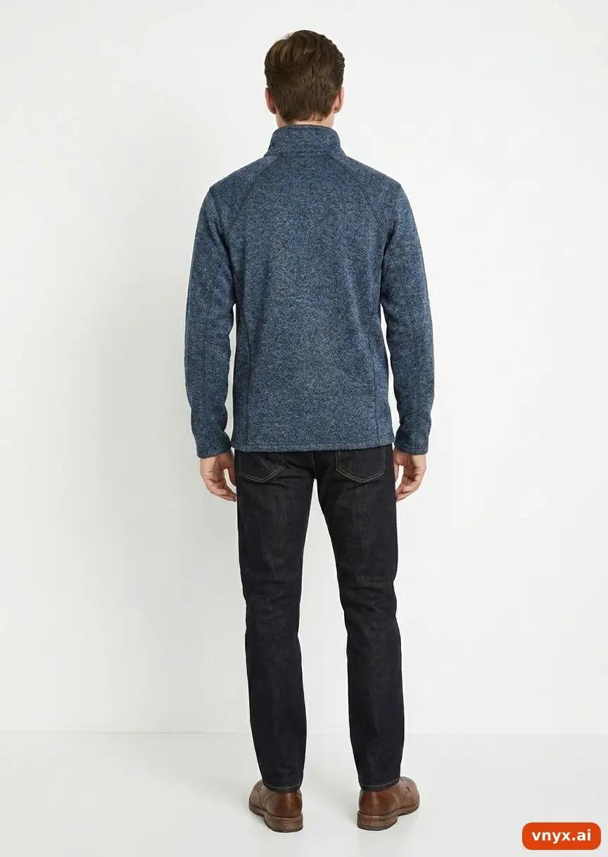 Second Life - Vintage Eddie Bauer Blue Fleece Pullover Men S 3/5