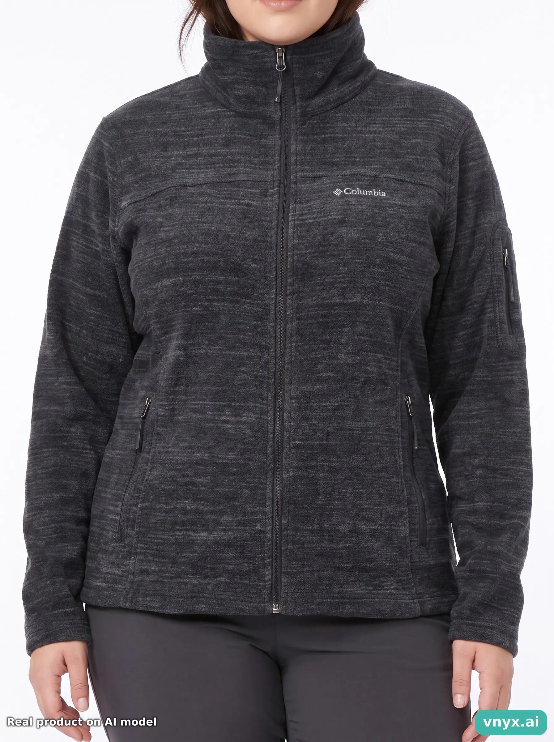 Second Life - Vintage Columbia Sportswear Deep Grey Fleece Jacket for Women in 5/5