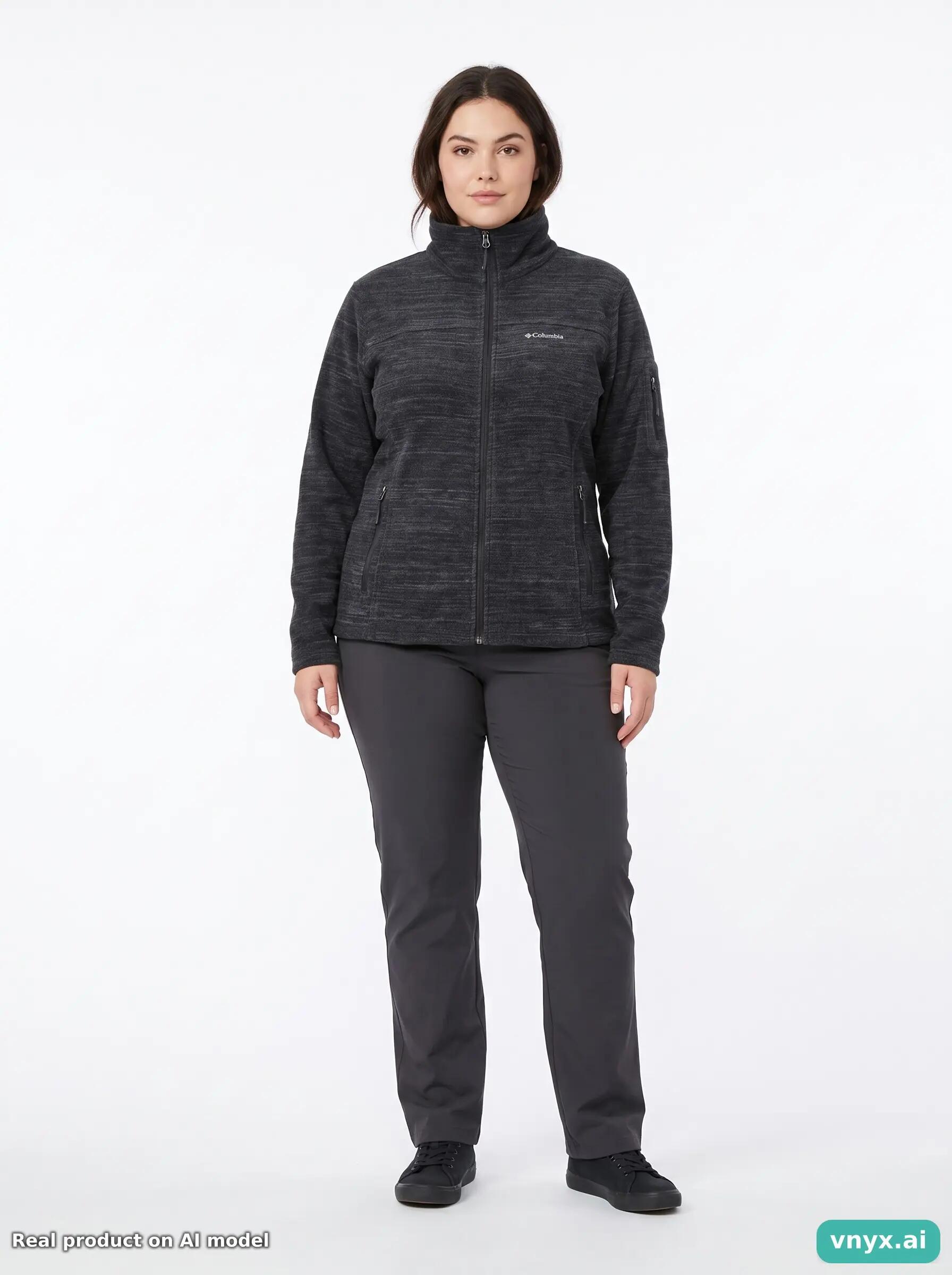 Second Life - Vintage Columbia Sportswear Deep Grey Fleece Jacket for Women in 3/5