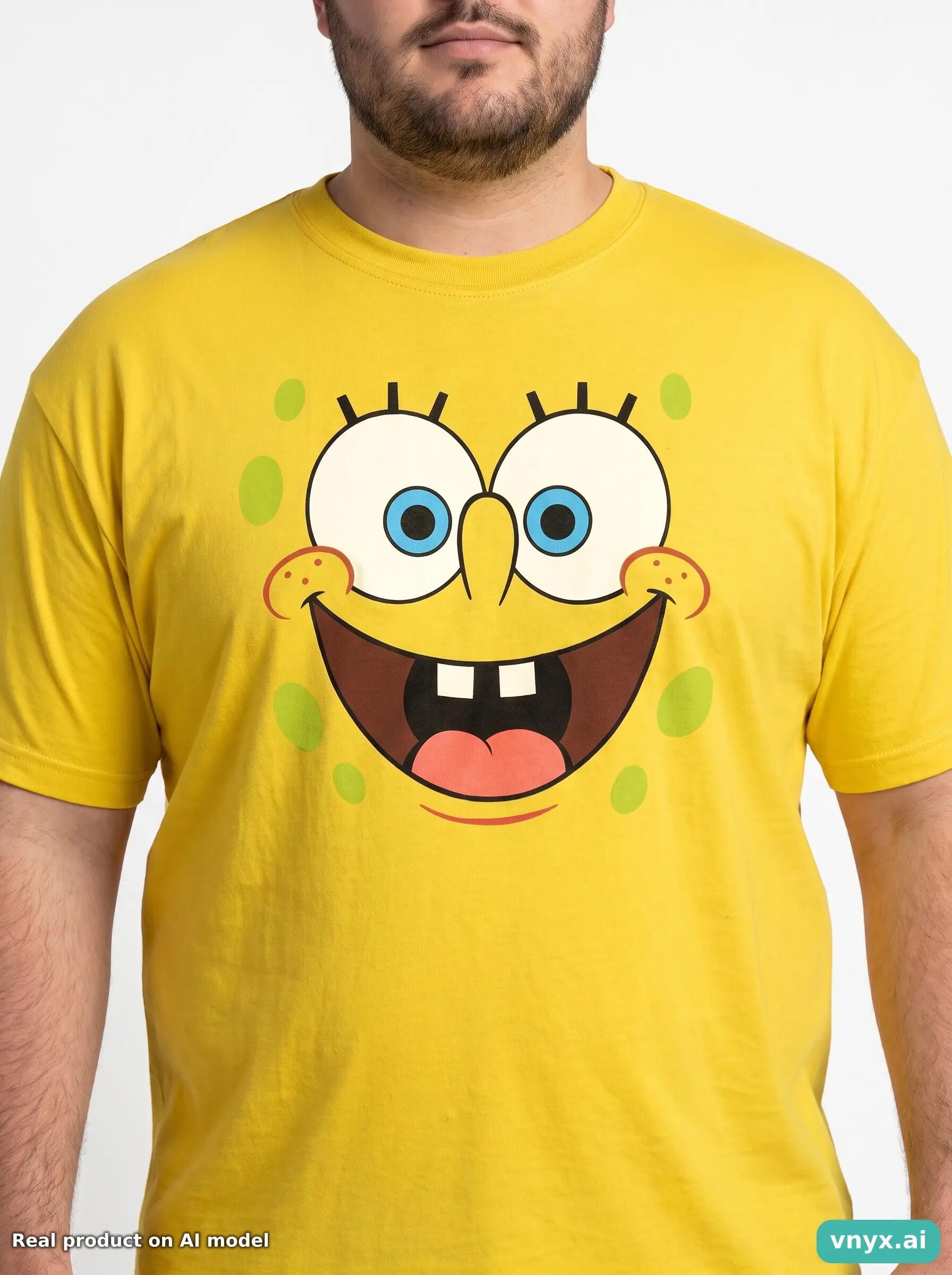 Second Life - Vintage SpongeBob SquarePants Yellow T-Shirts Men XL 5/5