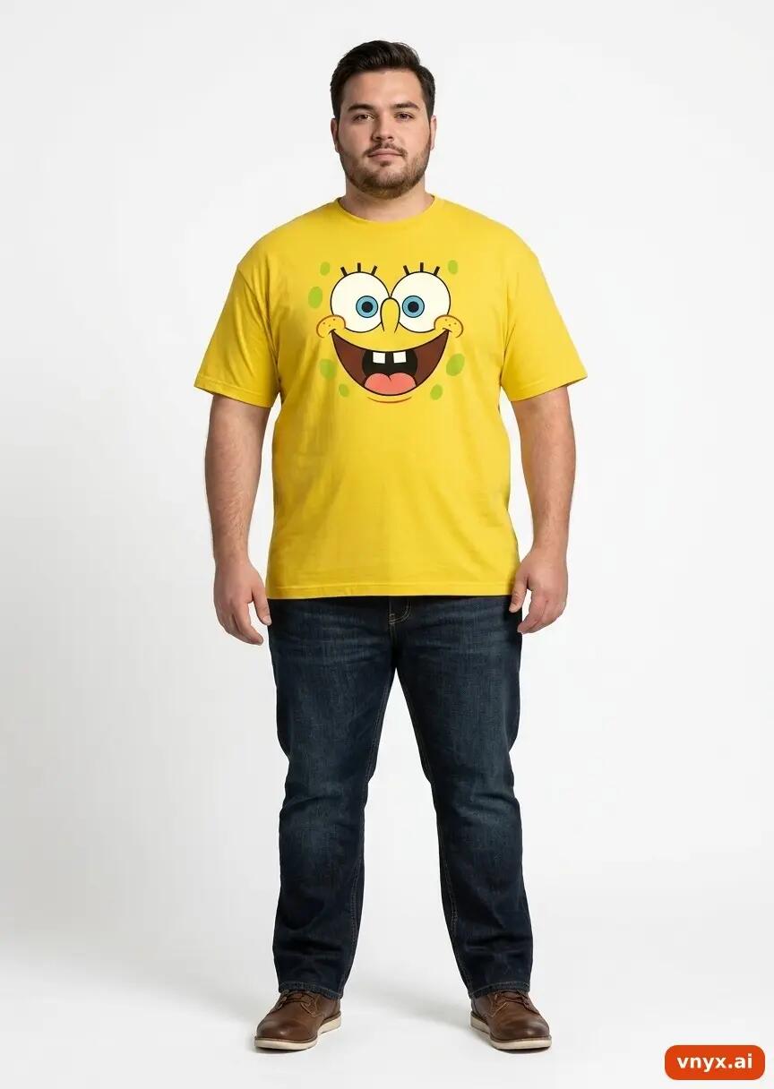 Second Life - Vintage SpongeBob SquarePants Yellow T-Shirts Men XL 2/5