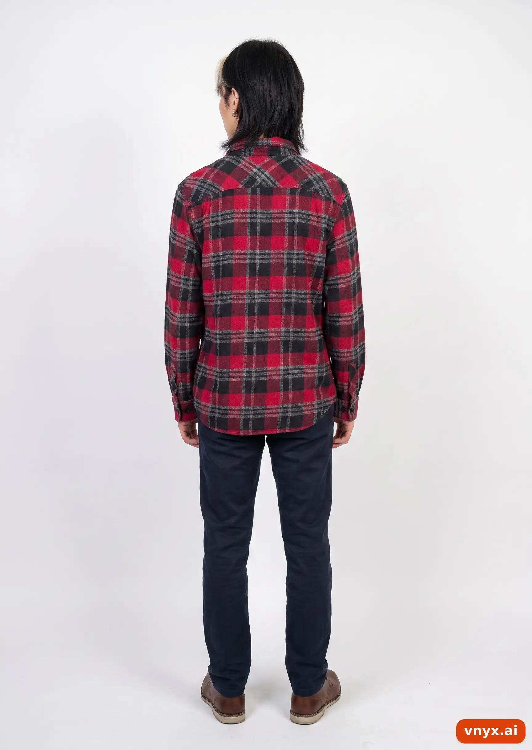 Second Life - Vintage Vans Dark Tartan Casual Shirt Men M 4/5