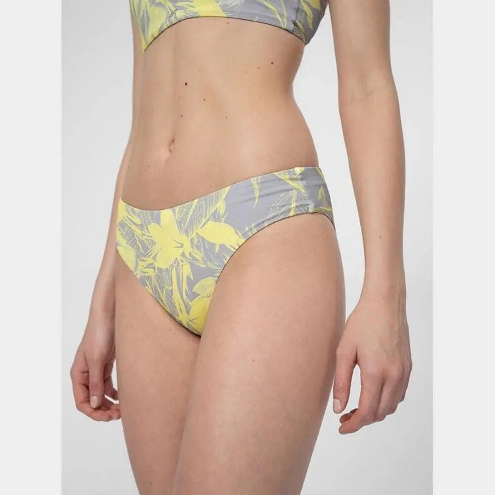 Womens/Ladies Floral AllOver Print TwoPiece Swimsuit (Yellow) 4/4
