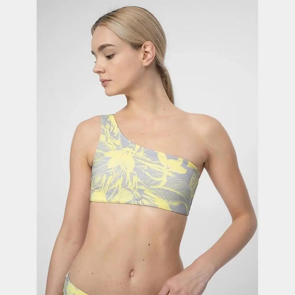 Womens/Ladies Floral AllOver Print TwoPiece Swimsuit (Yellow) 3/4