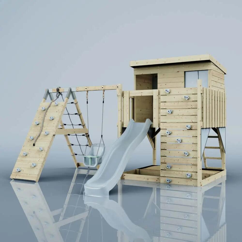 Spielturm Emil mit Babyschaukel in Eisblau - 415 × 396 × 260 cm 2/6