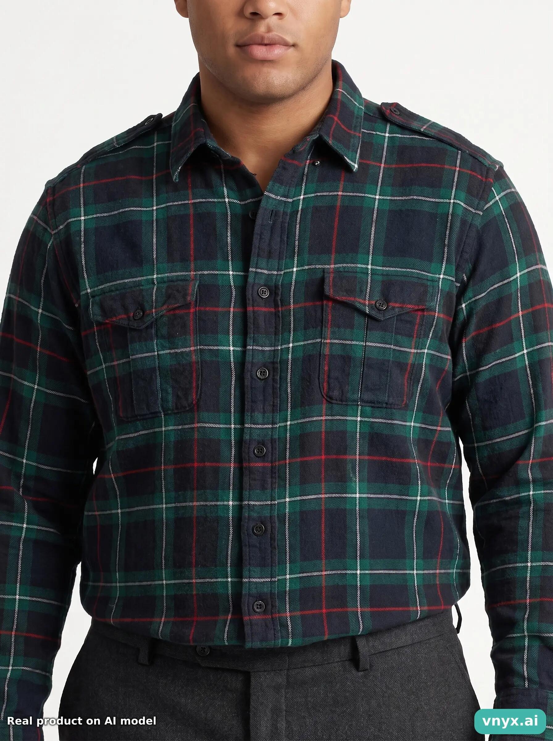 Second Life - Vintage POLO RALPH LAUREN Green Casual Shirts Men L 5/5