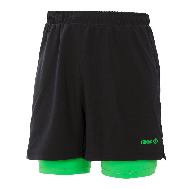 Pantalón corto running múltiples bolsillos Hombre Kiprun Marathon negro