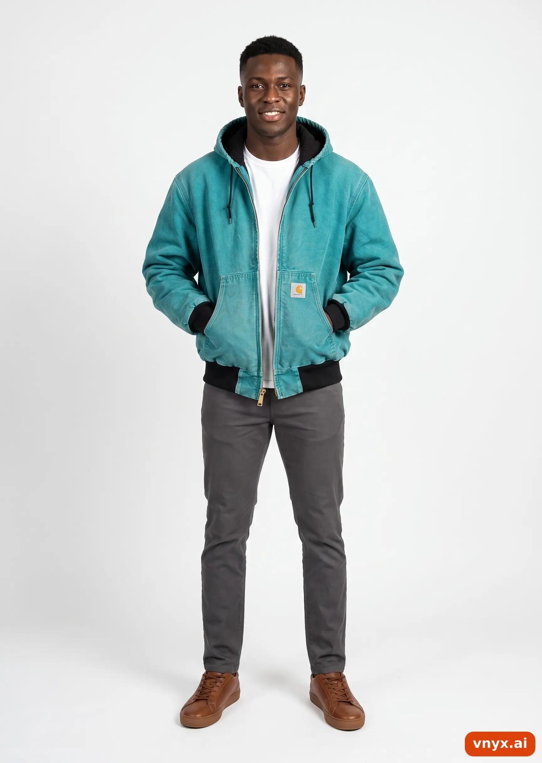 Second Life - Vintage Carhartt Teal Outdoor Jacket Men L 3/5