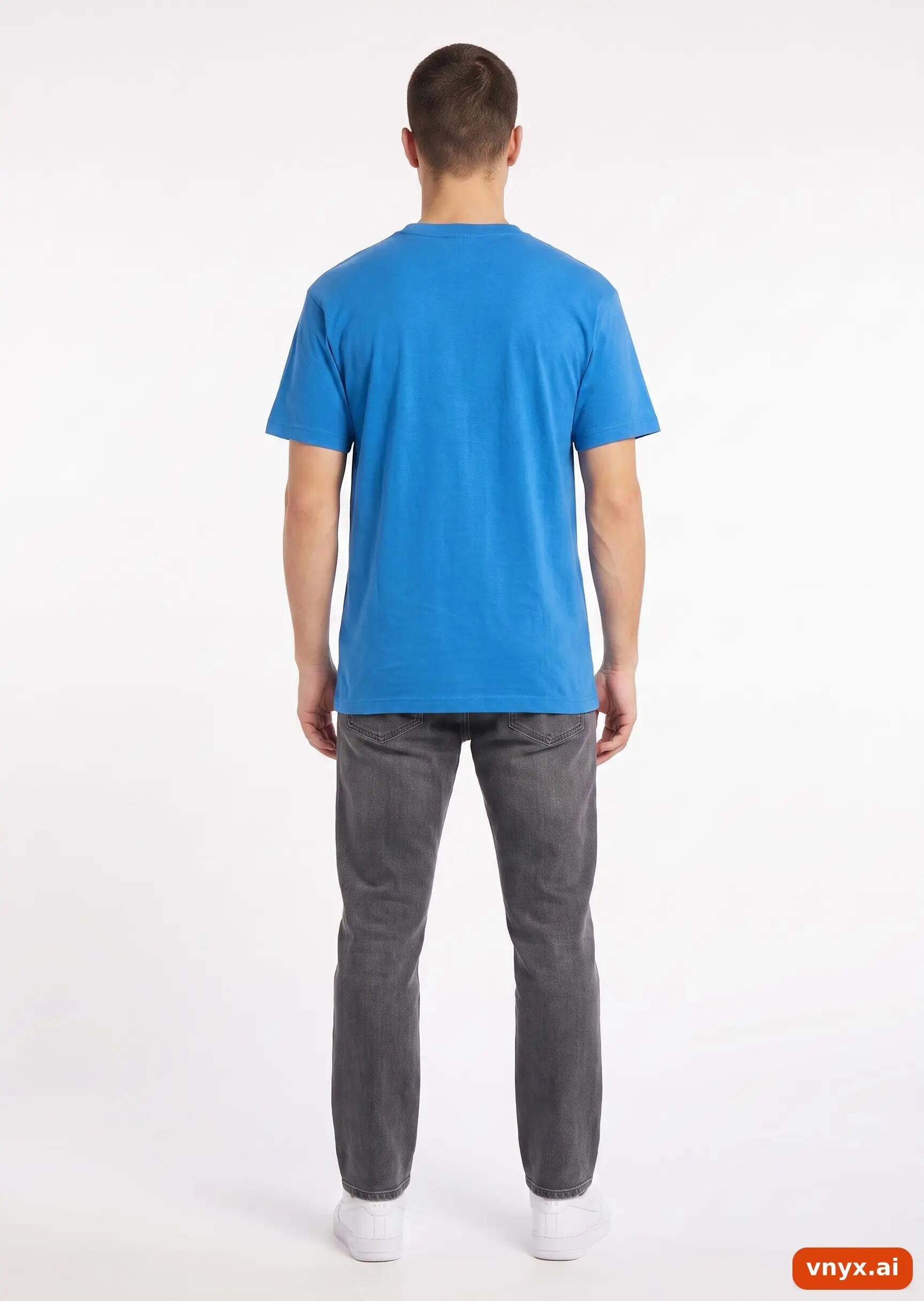 Second Life - Vintage Fruit of the Loom Blue T-Shirt 4/5