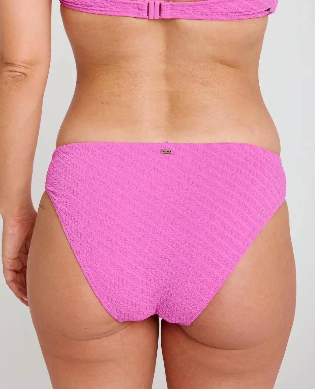 Cueca de biquíni Mulher culotte Custom Rib - Super Pink 3/7
