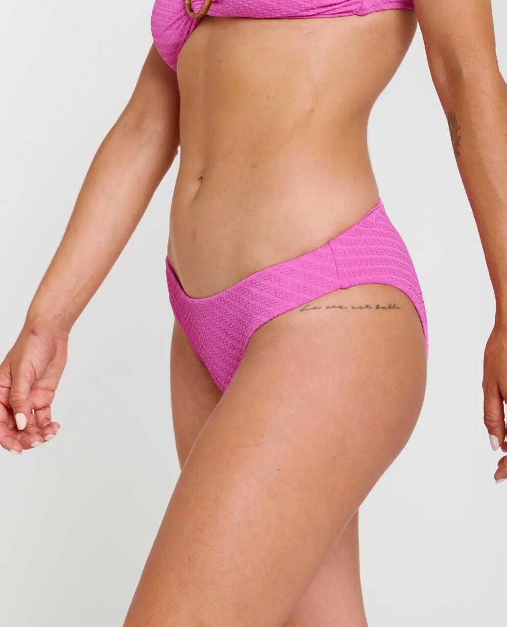 Cueca de biquíni Mulher culotte Custom Rib - Super Pink 2/7