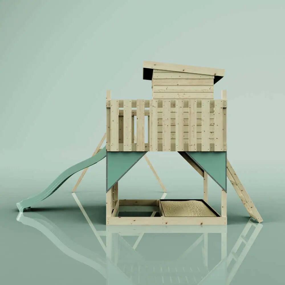 Spielturm Björn mit Kinderschaukel in Mintgrün - 415 × 396 × 261 cm 4/6