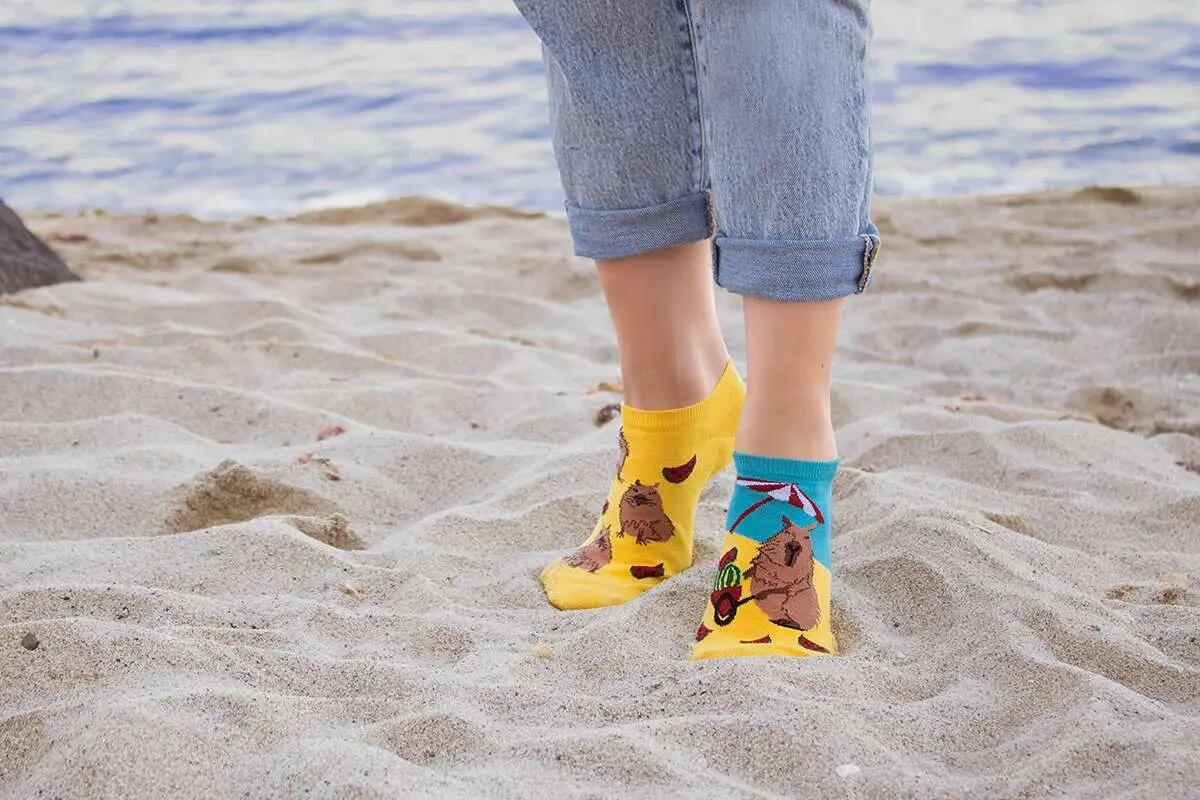 Șosete scurte bumbac Arty Socks cu Capibara la Plajă 5/6