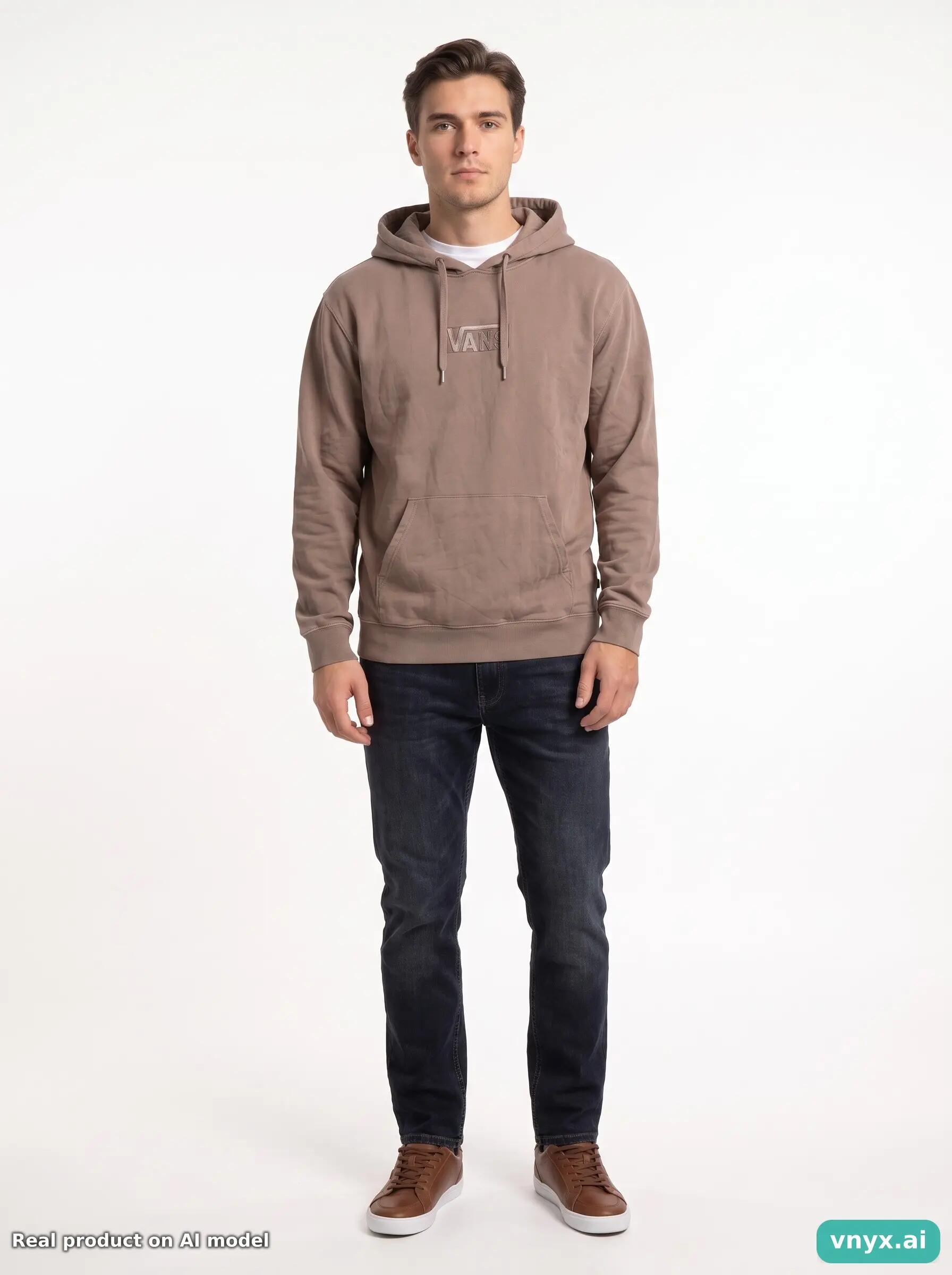Second Life - Vintage Vans Neutral Taupe Hoodie Men M 3/5