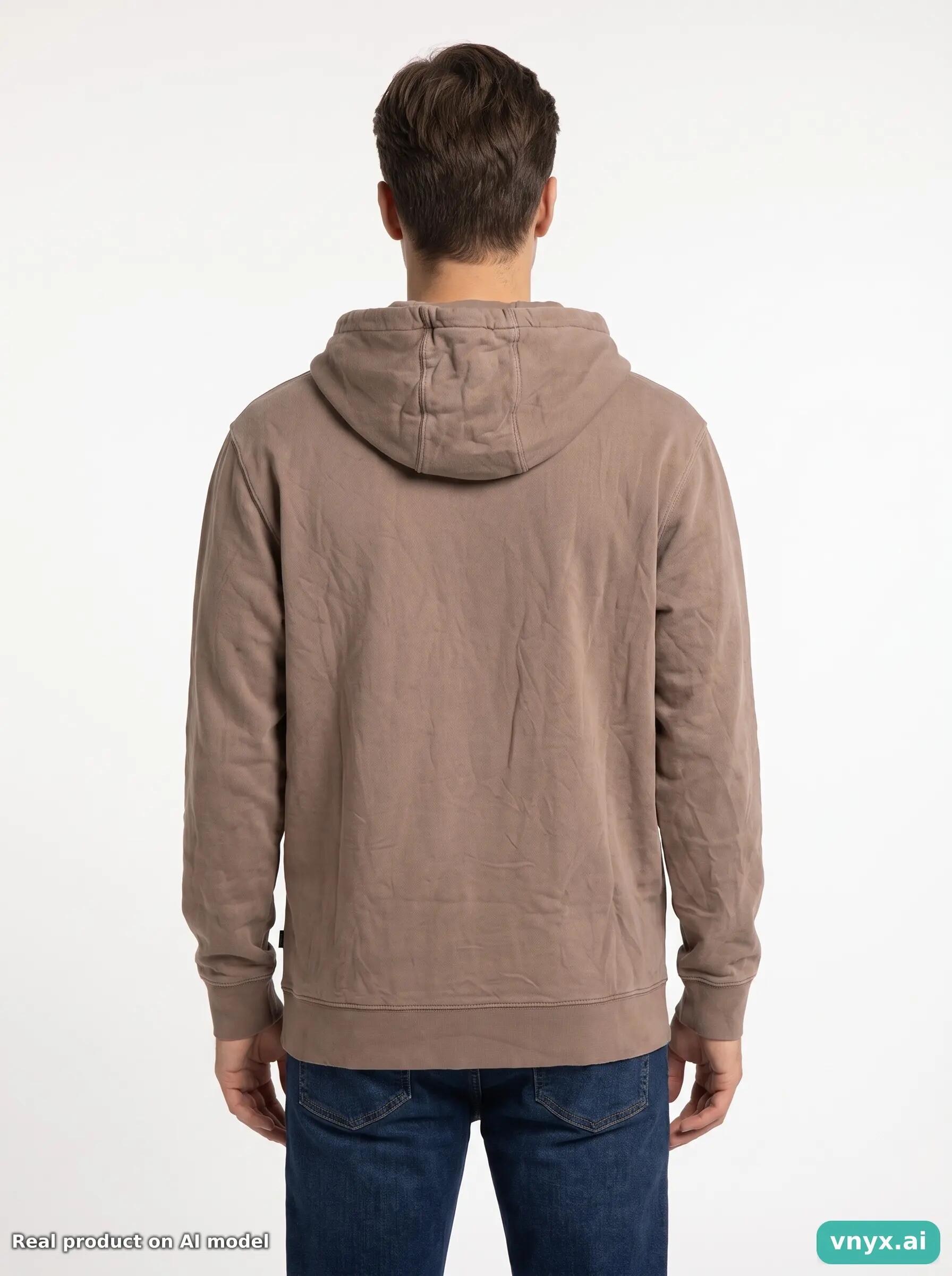 Second Life - Vintage Vans Neutral Taupe Hoodie Men M 2/5