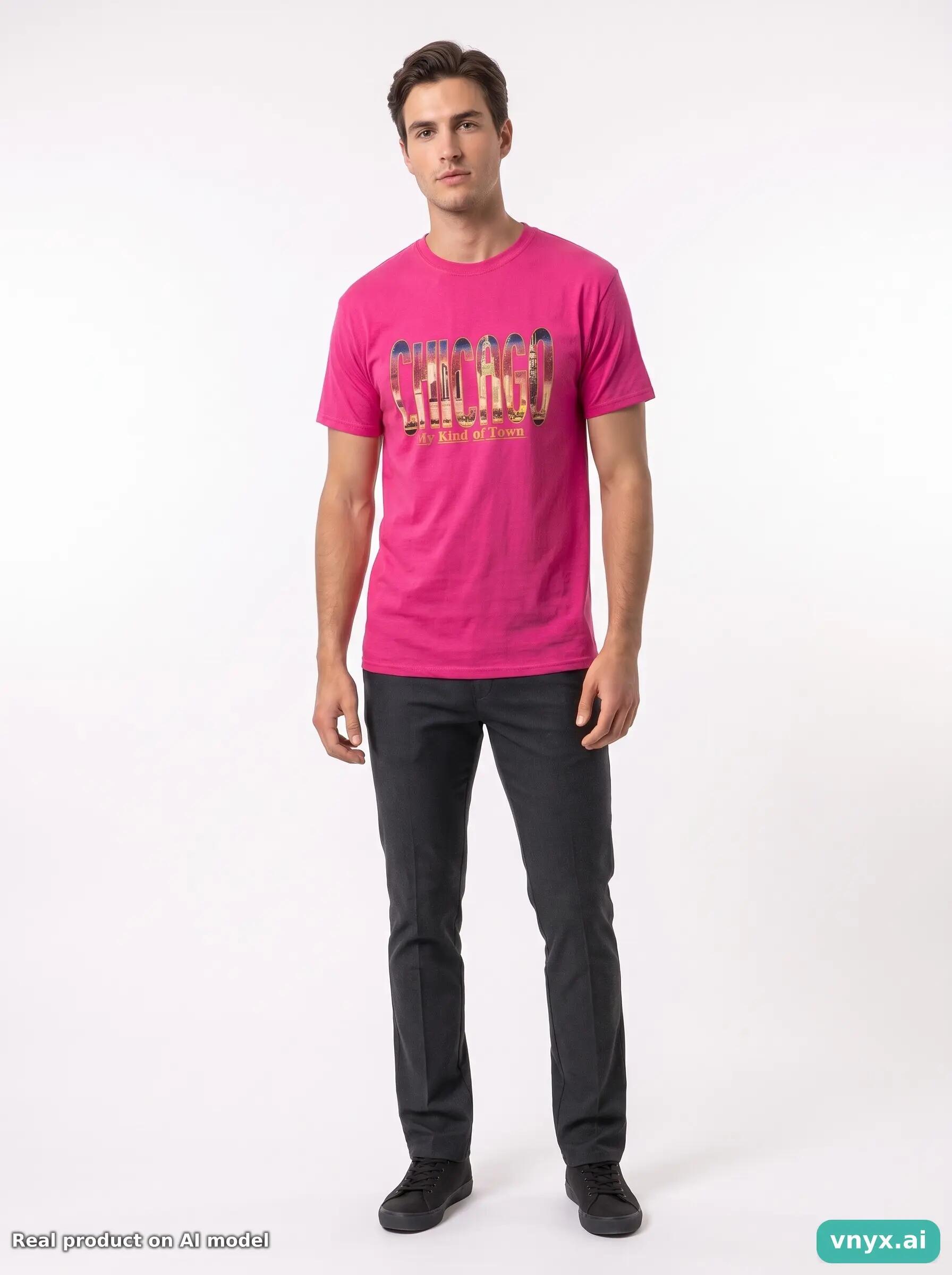 Second Life - Vintage Fruit of the Loom Pink T-Shirts Men M 3/5
