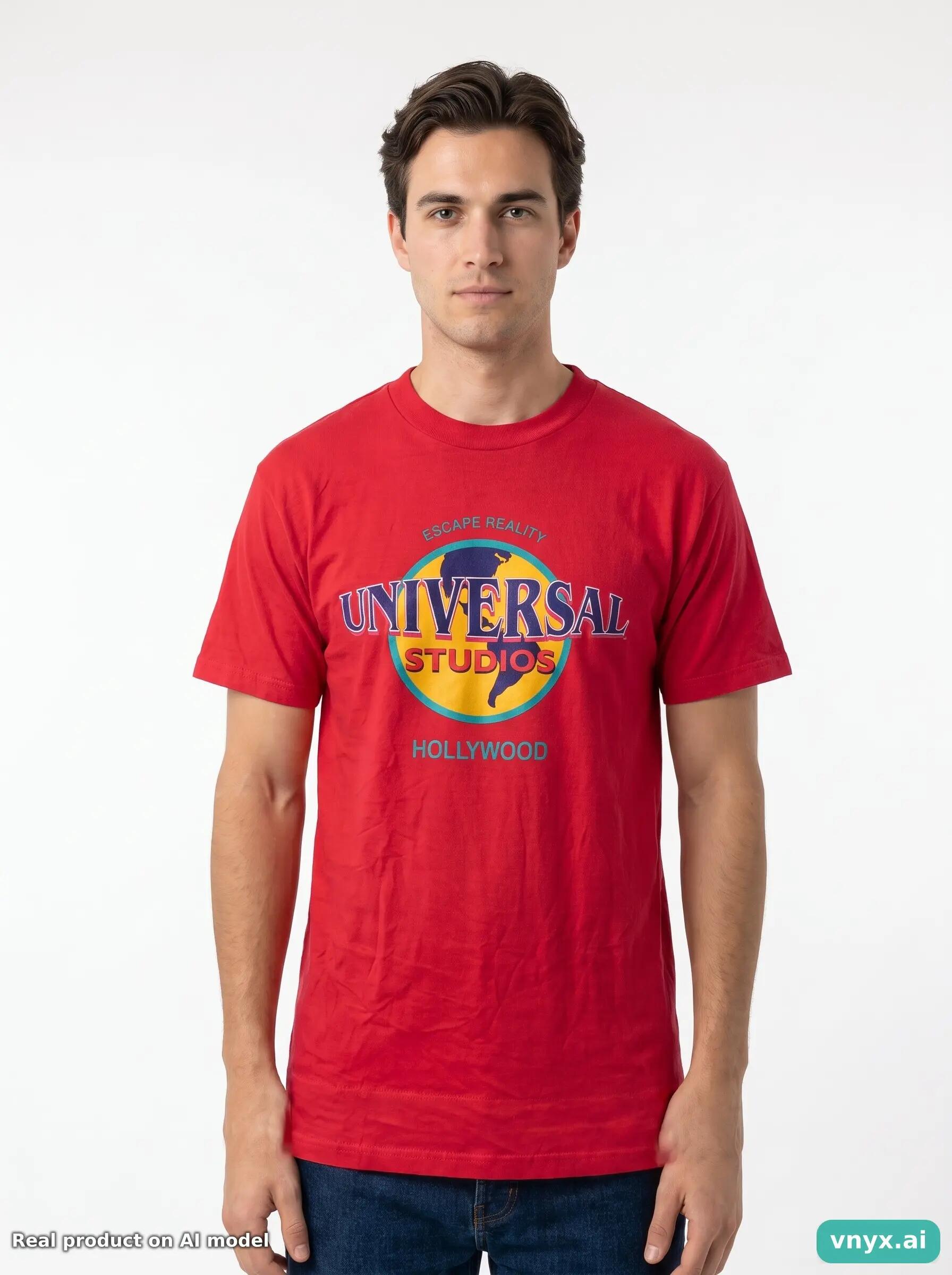 Second Life - Vintage UNIVERSAL Red T-Shirts Men M 5/5