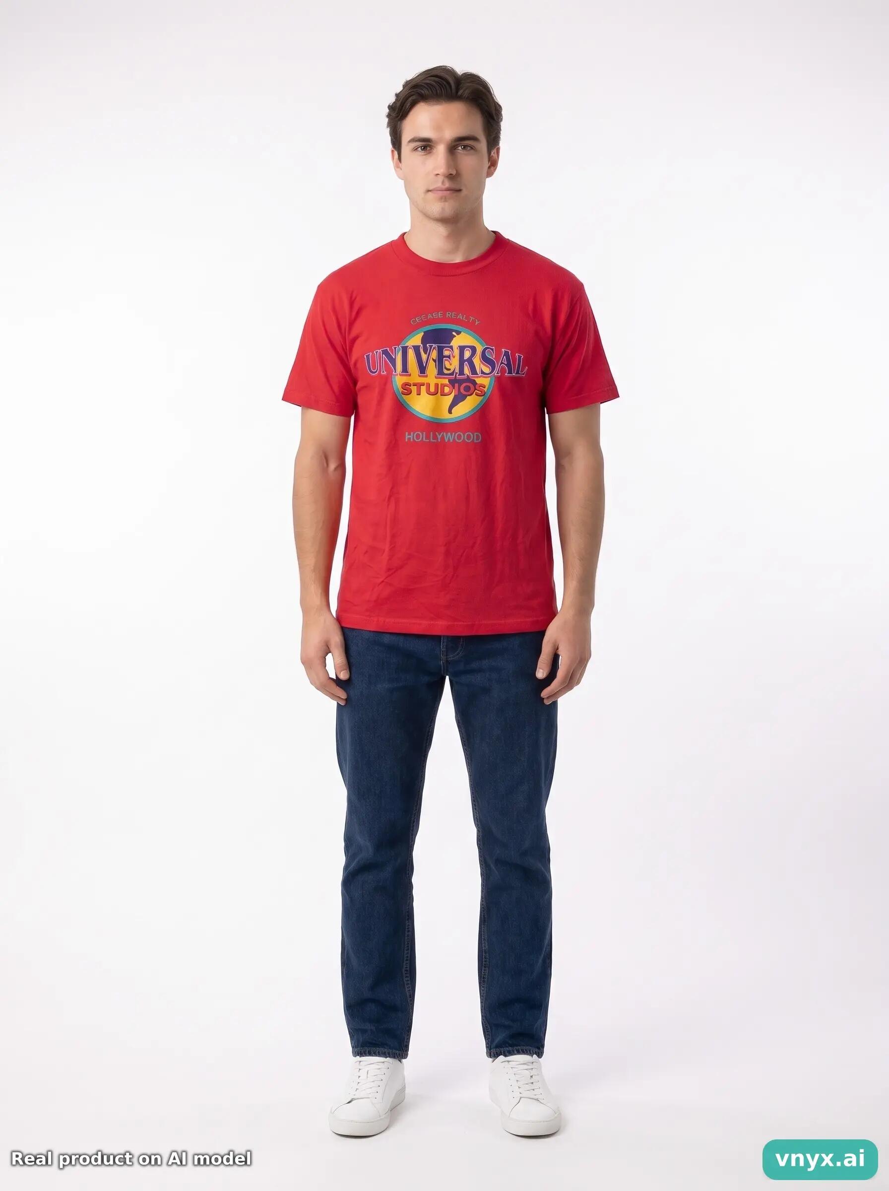 Second Life - Vintage UNIVERSAL Red T-Shirts Men M 3/5