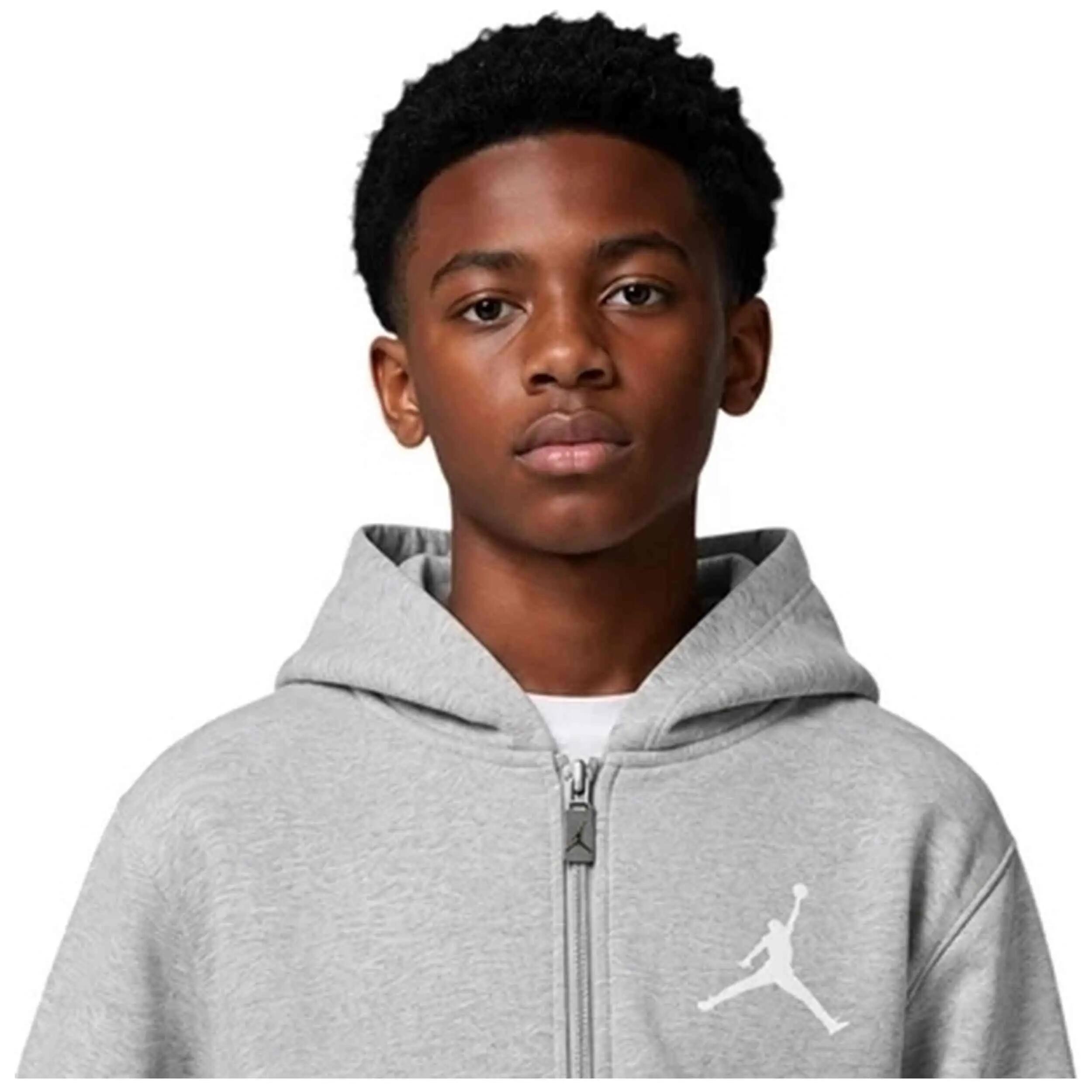 Kapuzenpullover Jordan Modell Jumpman Essential Fleece Full-Zip "Grey für jungen 3/5