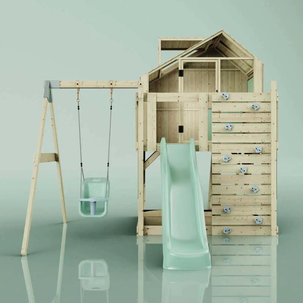 Spielturm Anika mit Babyschaukel in Mintgrün - 415 × 399 × 291 cm 4/6