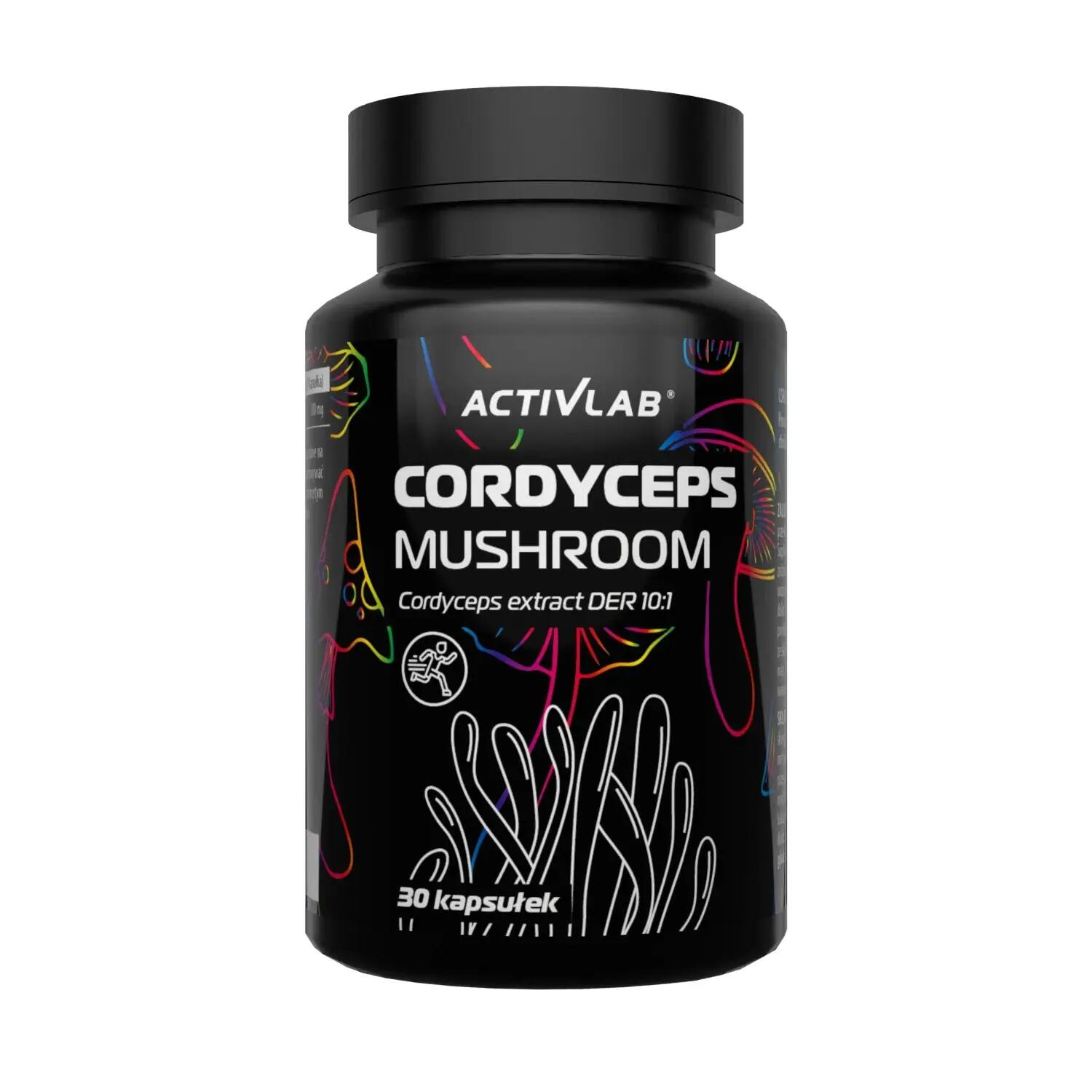 Activlab Cordyceps Mushroom 500 mg, 30 Kapseln, Pilzextrakt DER 10:1 1/1