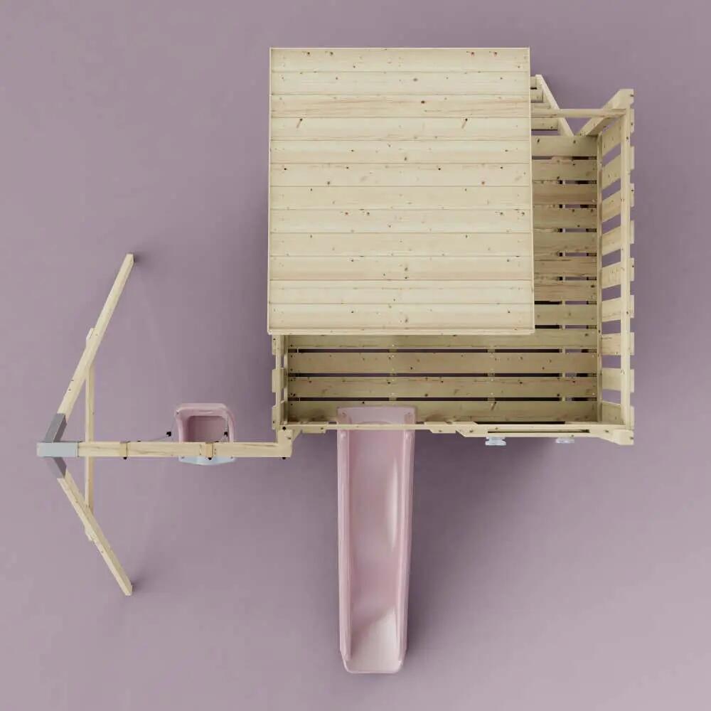 Spielturm Alma mit Babyschaukel in Altrosa - 415 × 306 × 260 cm 6/6