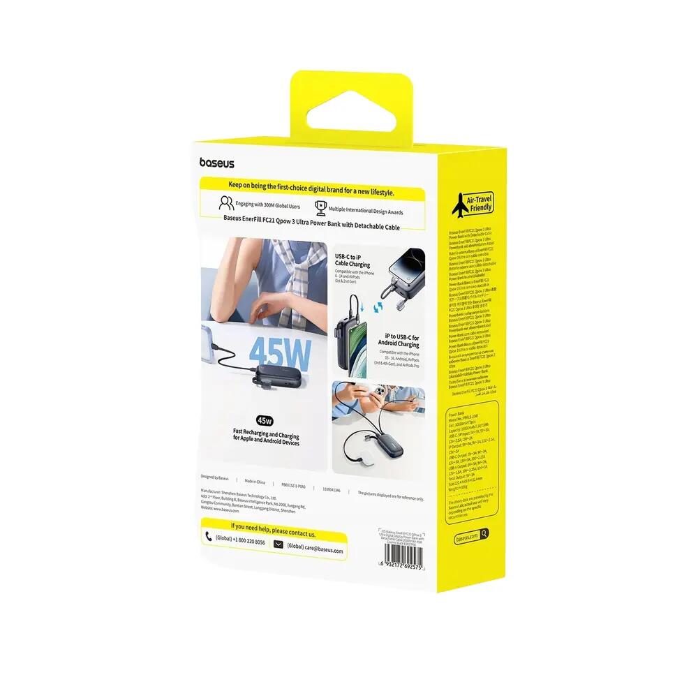 Batería externa Baseus EnerFill FC21 Qpow 3 Ultra 20000mAh 45W 9/10