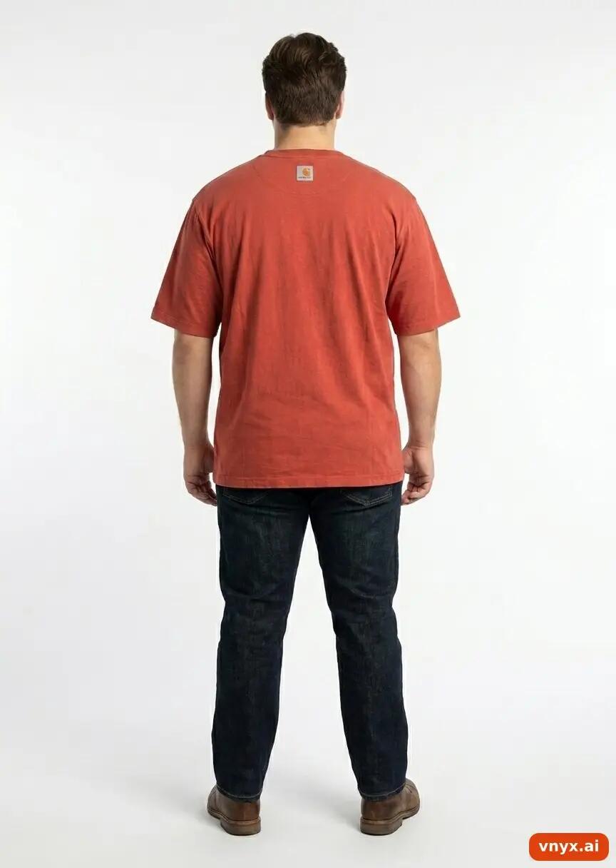 Second Life - Vintage Carhartt Orange Short Sleeves Men L 2/2