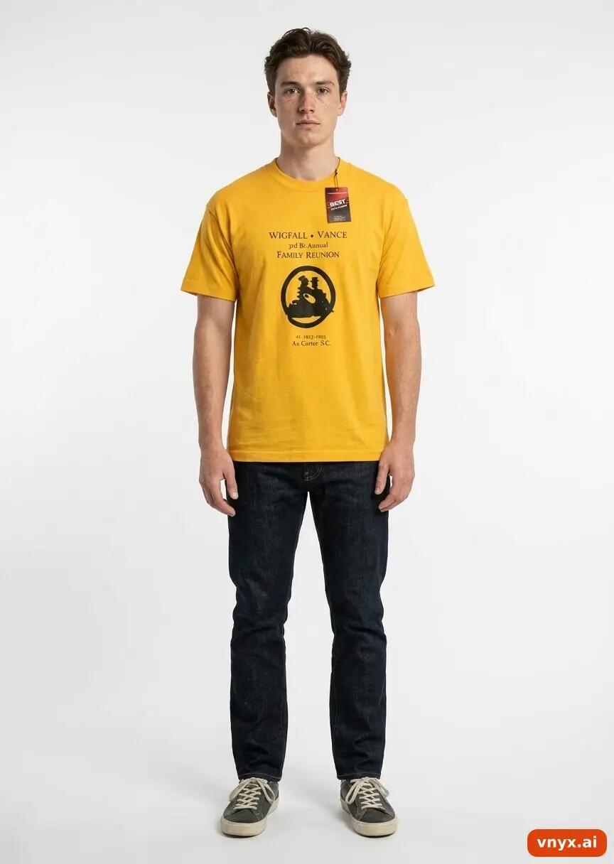 Second Life - Vintage Fruit of the Loom Yellow T-Shirts Men XL 2/5
