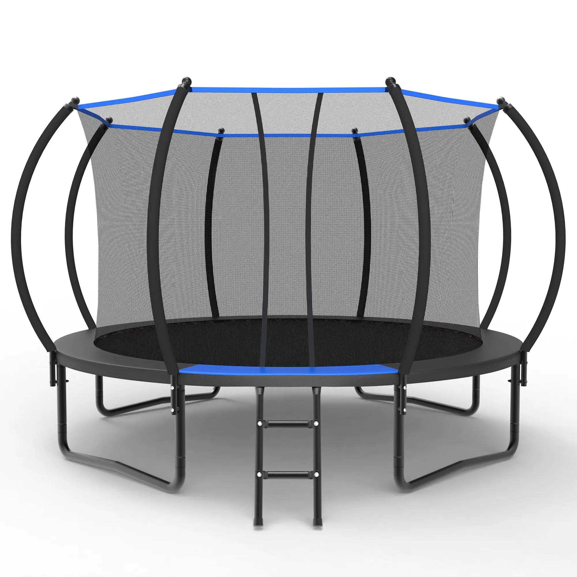 Trampoline rond de 366 cm avec filet de sécurité et échelle, conforme à la norme 1/9