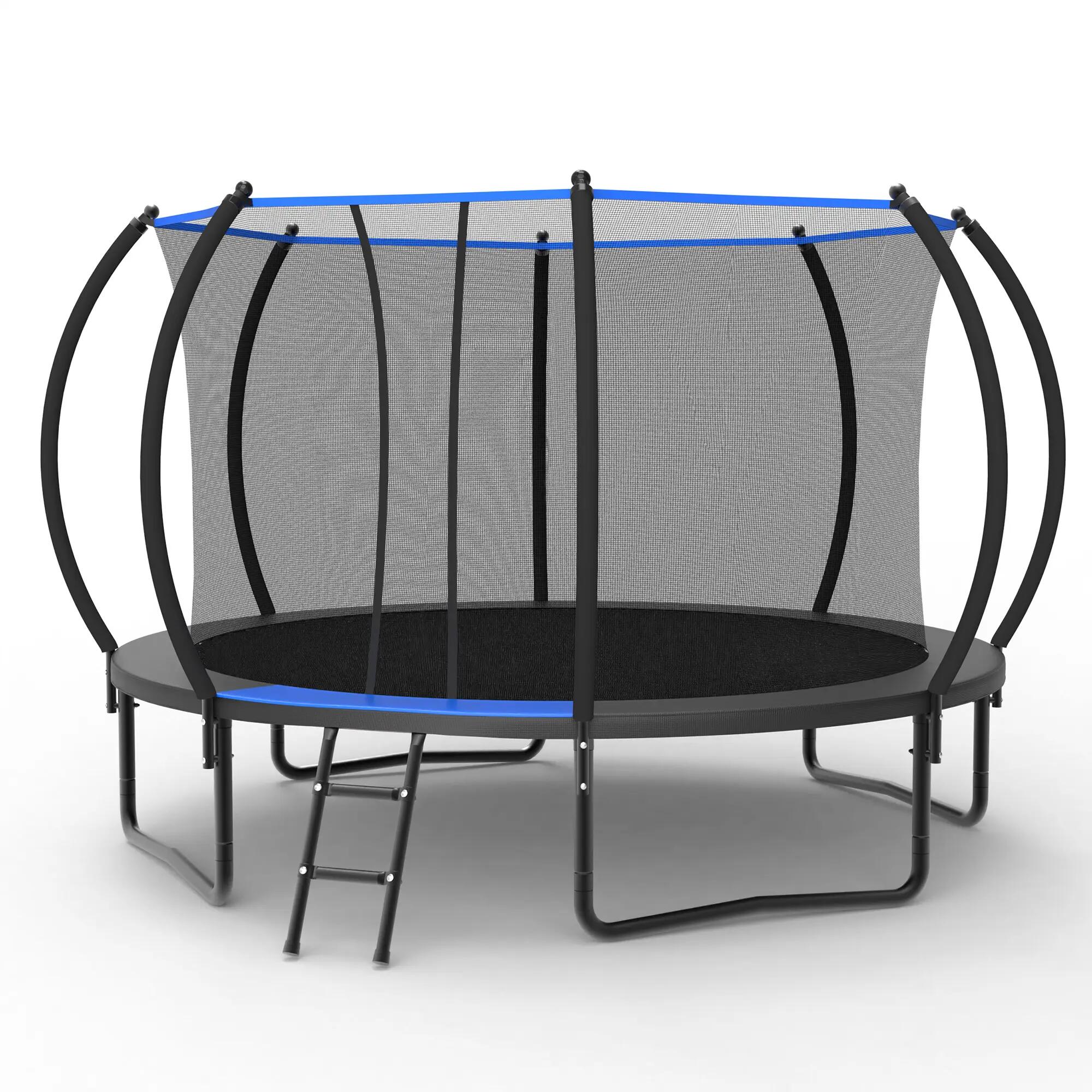 Trampoline rond de 366 cm avec filet de sécurité et échelle, conforme à la norme 8/9