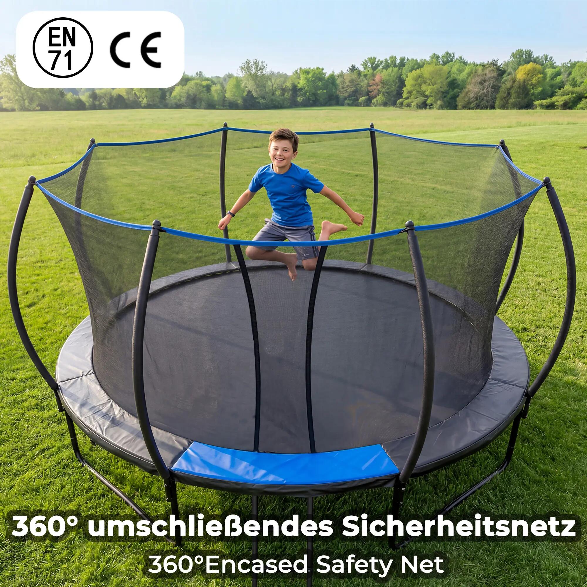 Trampoline rond de 366 cm avec filet de sécurité et échelle, conforme à la norme 6/9