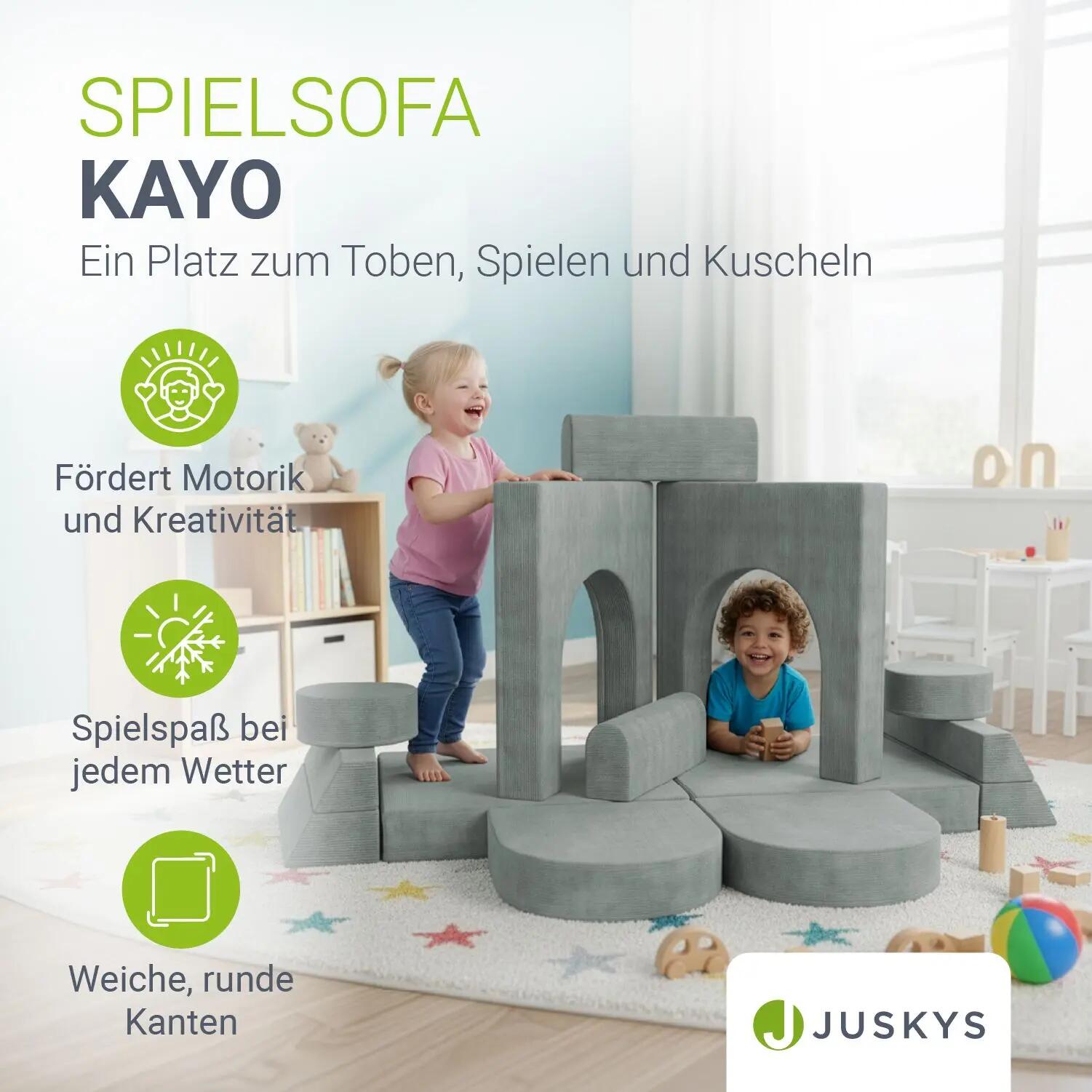 Kinder Spielsofa Kayo baubare Stapelsteine für Kinder grün 12tlg. 6/7