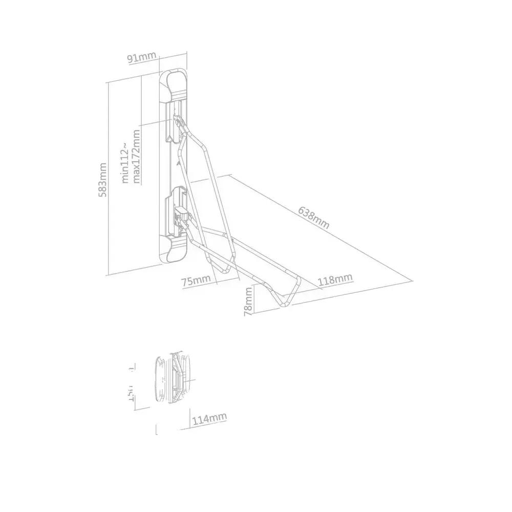 Support mural vélo Contec Smart Fold Argent 4/4