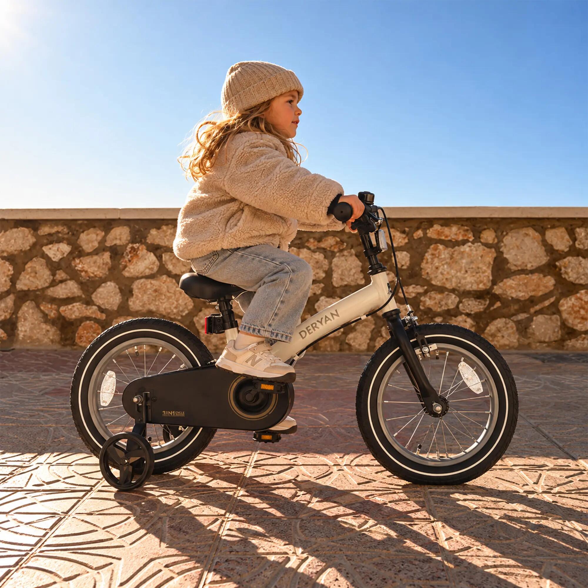 Luxe Kinderfiets 14 inch  3 in 1  Loopfiets 9/9