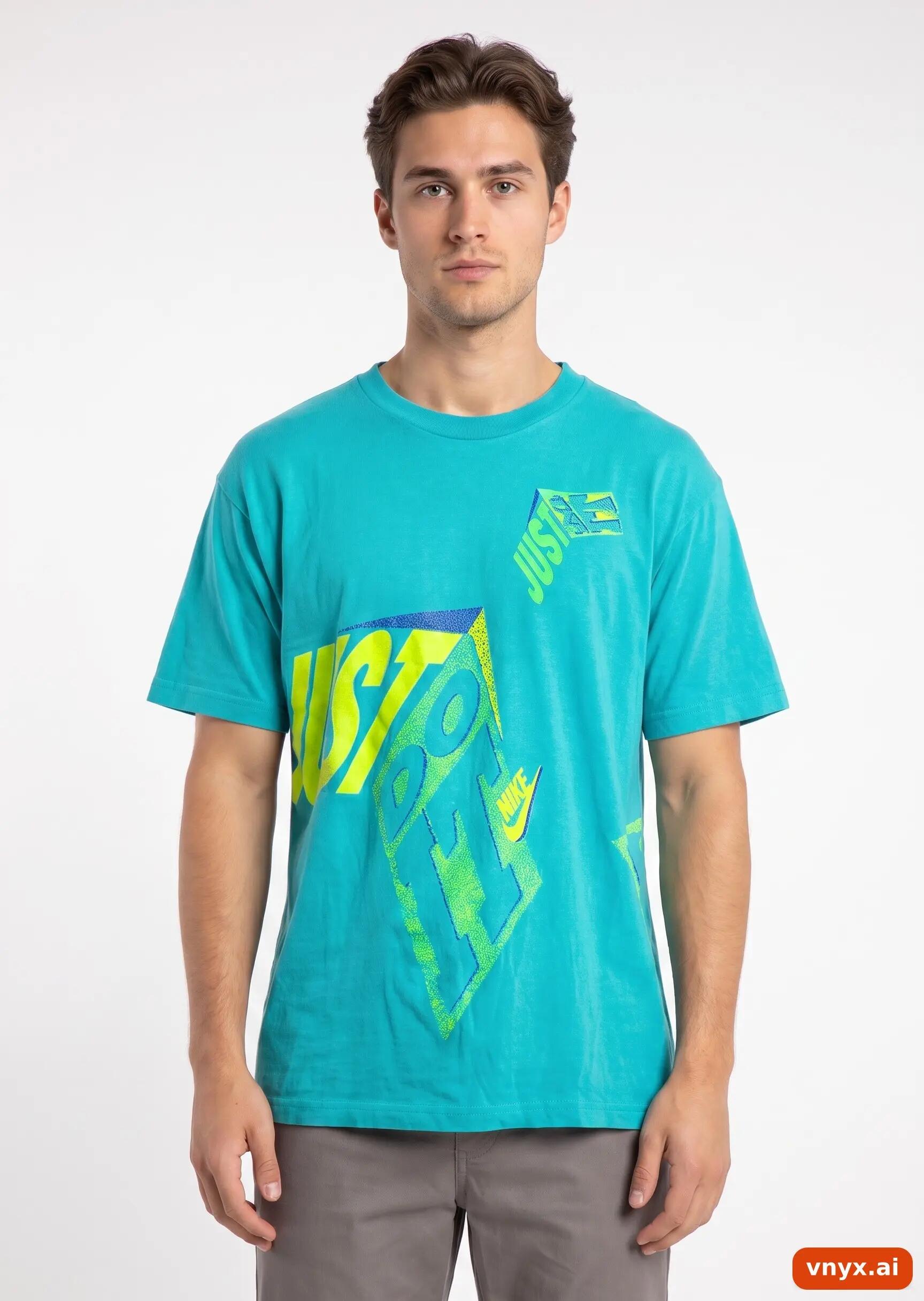 Second Life - Vintage Nike Turquoise T-Shirt Men L 5/5