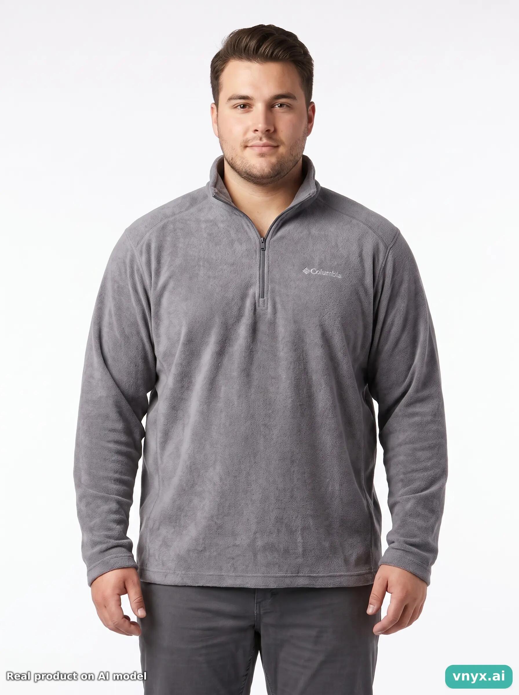 Second Life - Vintage Columbia Sportswear Grey Fleece Pullover Men L 1/5