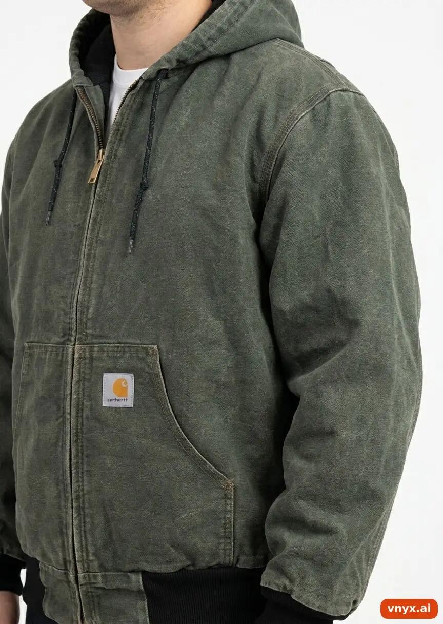 Second Life - Vintage Carhartt Olive Green Winter Coat Men L 2/5