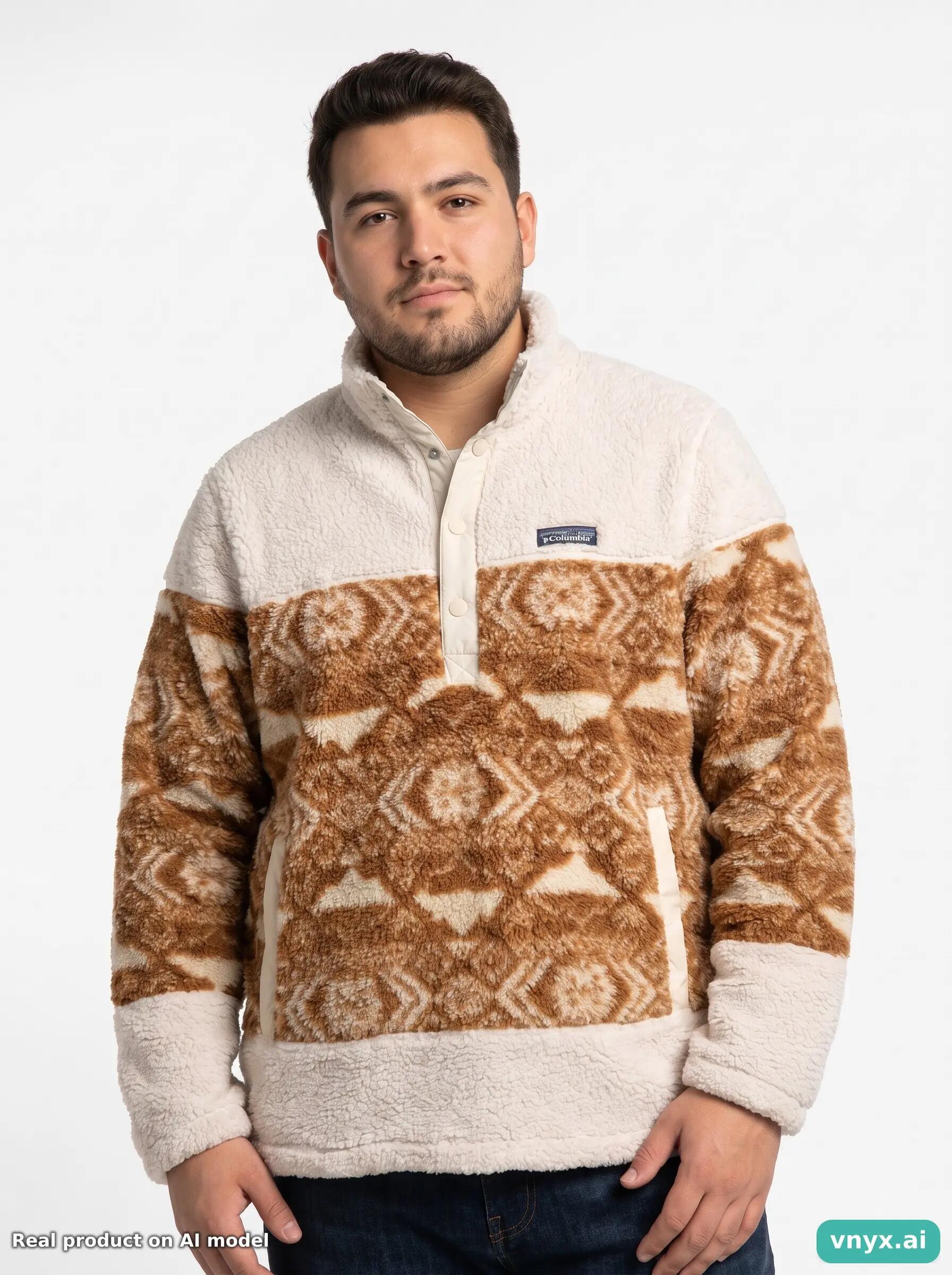 Second Life - Vintage Columbia Brown Fleece Pullover Men L 5/5