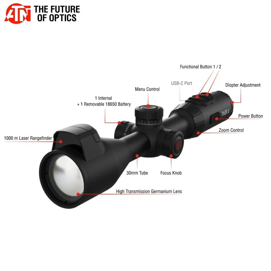 Visor Visión Térmica ATN Thor 6 Elite LRF 3-24x 50mm OLED 640x512 7/7