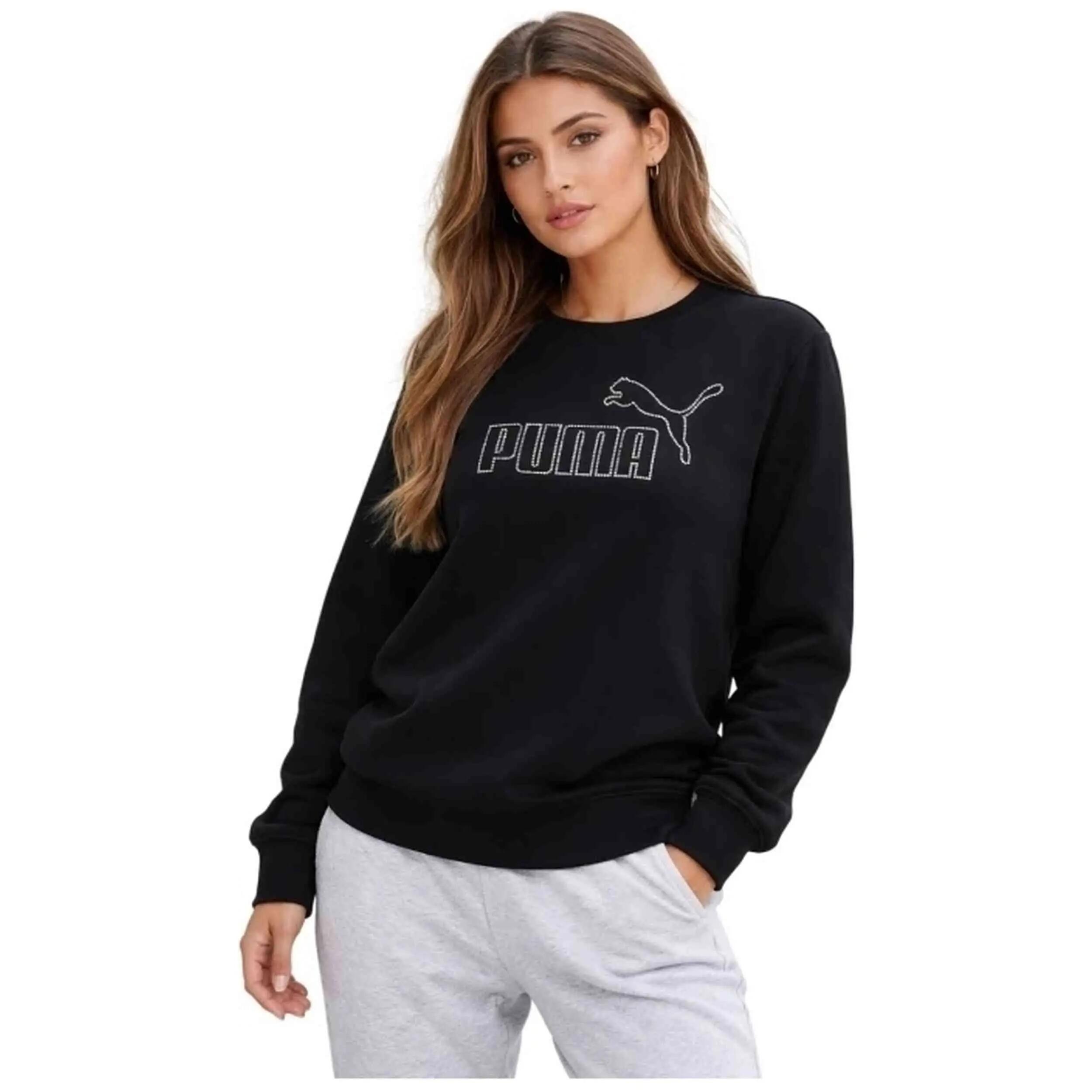 Felpa Puma modello ESS Rhinestone "Black" per donne 2/2