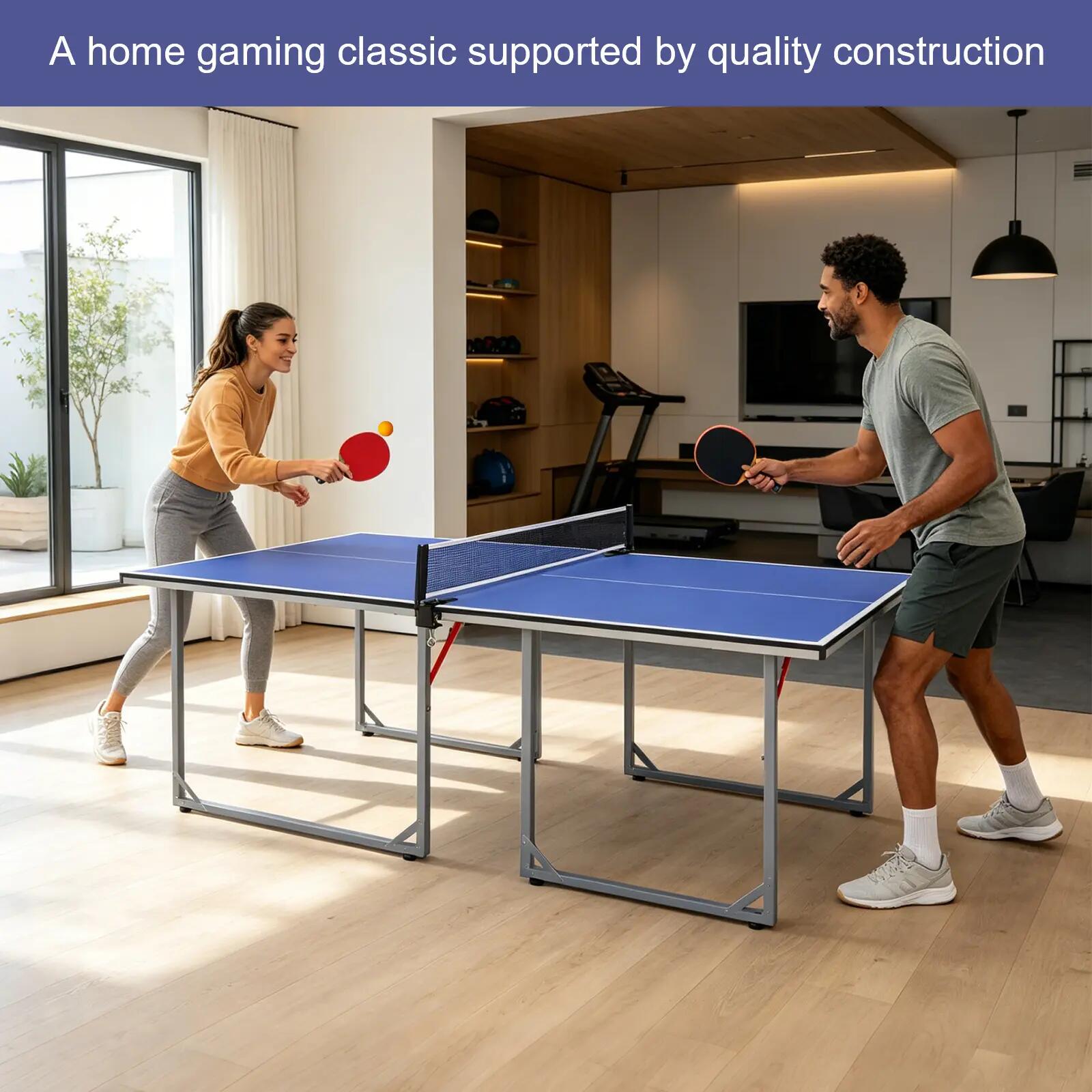 Table de ping-pong de taille moyenne (182 cm / 6 pieds), pliable et portable, av 7/9
