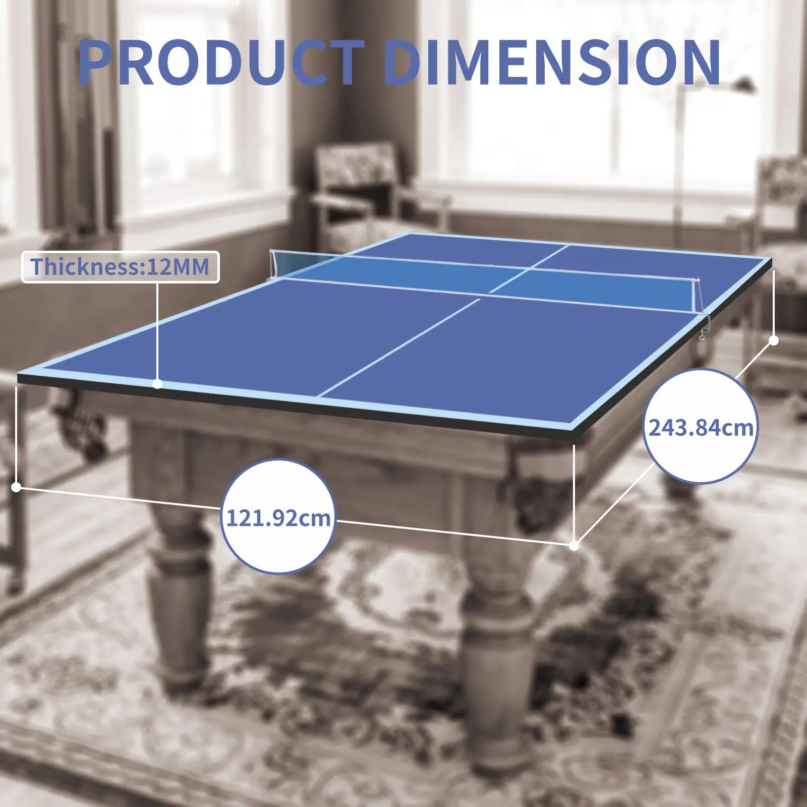 Plateau de table de ping-pong, 243,84 cm x 121,92 cm, usage domestique, pliable, 4/10