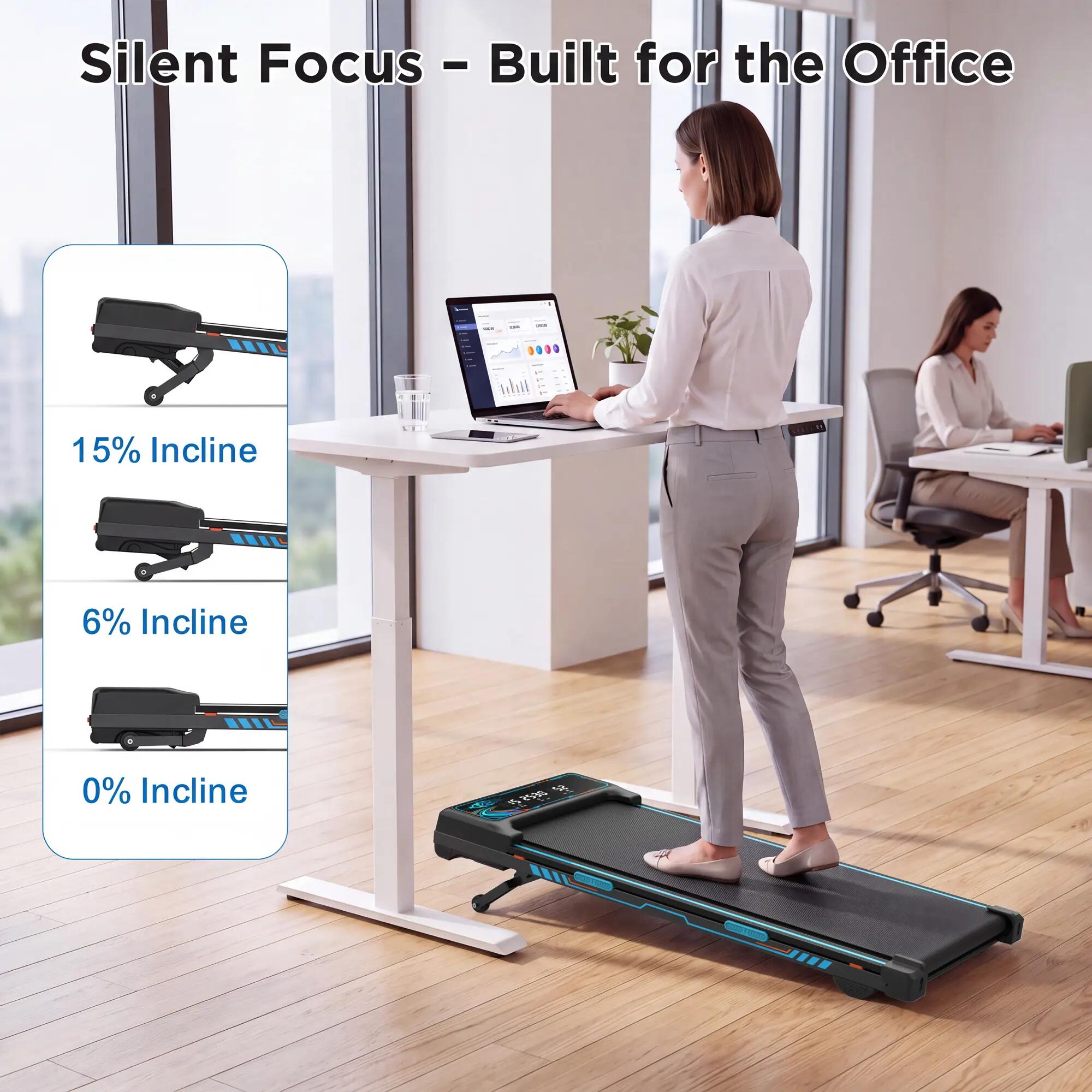 Tapis de marche, tapis de course pour la maison avec inclinaison automatique de 3/9