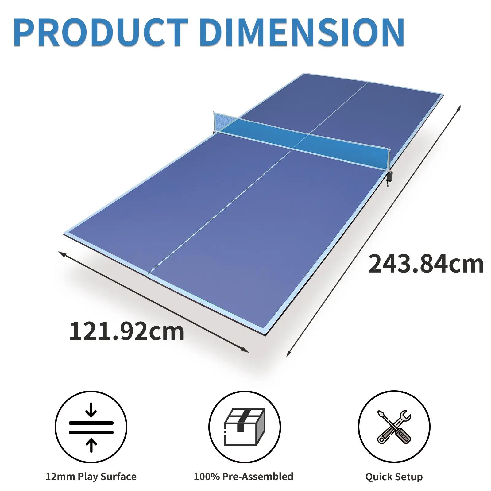Plateau de table de ping-pong, 243,84 cm x 121,92 cm, usage domestique, pliable, 2/10